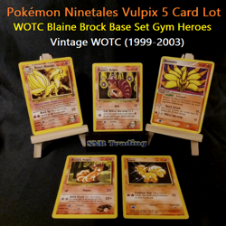 Pokemon Ninetales Vulpix 5 Card Lot WOTC Blaine Brock Base Set Gym Heroes NM/MP - Image 1