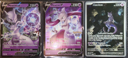 Pokemon TCG • 3x Card Lot • Mewtwo V SWSH223, Mewtwo V 030, Mewtwo 052 • LP-MP - Image 1
