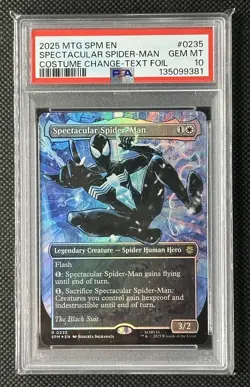 2025 MTG Magic Marvel Spectacular Spider-Man Borderless Foil #235 0235 PSA 10 - Image 1
