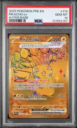 Pokemon TCG Pikachu ex 179/131 Prismatic Evolutions Hyper Rare PSA 10 GEM MINT - Image 1