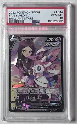 PSA 10 Sylveon V TG14 Trainer Gallery - Pokemon Brilliant Stars GEM MINT - Image 1