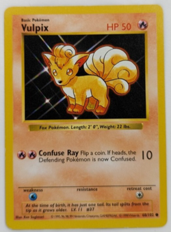 Pokemon TCG WOTC Vulpix Base Set 68/102 Unlimited Shadowless Common LP - Image 1
