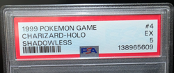 1999 WOTC Pokemon Game #4 Base Set Shadowless Charizard PSA 5 EX - Image 2