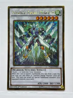 Yu-Gi-Oh Stardust Charge Warrior PGL3-EN005 Gold Secret Rare 1st Edition NM - Image 1