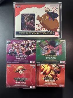 One Piece Booster Box & Gift collection Lot of 5 OP-13 OP-12 OP-11 PRB-02 Gift C - Image 1