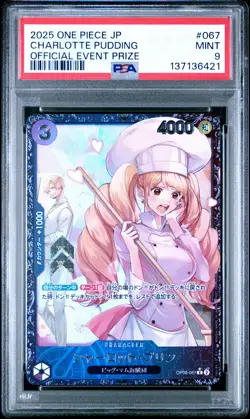 2025 ONE PIECE JPN PROMOS OFFICIAL EVENT PRIZE #067 CHARLOTTE PUDDING PSA 9 - Image 1