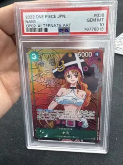 PSA 10 One Piece Nami Japanese Paramount War Alternate Alt Art #OP02-036 - Image 1