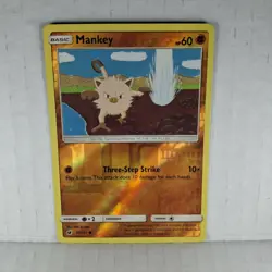 Pokemon Card Crimson Invasion Mankey 50/111 Reverse Holo Common Fast Shipping - Image 1