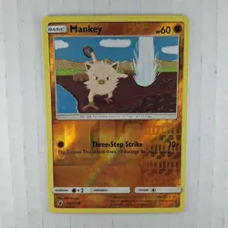 Pokemon Card Crimson Invasion Mankey 50/111 Reverse Holo Common Fast Shipping - Image 3