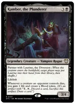 Kamber, the Plunderer 0137 Non Foil Rare Outlaws of Thunder Junction MTG NM - Image 1