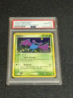 PSA 10 POKEMON EX TEAM ROCKET RETURNS #82 ZUBAT STAMPED REVERSE RARE LOW POP💎 - Image 5