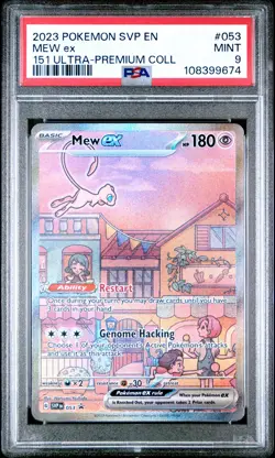 2023 POKEMON SVP EN-SV BLACK STAR PROMO 151 ULTRA-PREM COLL #053 MEW EX PSA 9 - Image 1