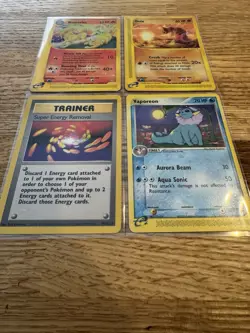 Pokemon TCG Vintage Normal Rare Bundle Aquapolis Sandstorm Damaged / LP Vaporeon - Image 2