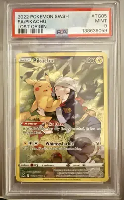 Pokemon TCG Pikachu TG05 Lost Origin Trainer Gallery SWSH PSA 9 - Image 1