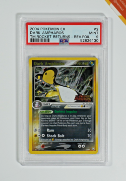 Pokemon PSA 9 Dark Ampharos #2 Rev Foil EX Team Rocket Returns 2004 English - Image 1