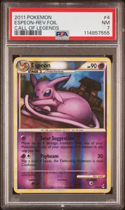 2011 POKEMON CALL OF LEGENDS ESPEON #4 REVERSE PSA 7 NM #114857555 - Image 1