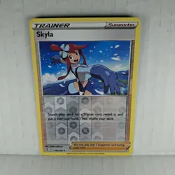 Pokemon - Skyla #166/192 - SWSH02: Rebel Clash Reverse Holo NM Fast Shipping - Image 3