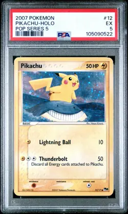 2007 POKEMON POP SER 5 #12 PIKACHU-HOLO PSA 5 - Image 1
