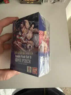 One Piece TCG: Double Pack Set 9 The Azure Sea's Seven - FACTORY SEALED! IN HAND - Image 1