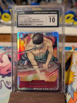 2022 ONE PIECE ST01-013 RORONOA ZORO SUPER PRE-RELEASE CGC 10 GEM MINT - Image 2