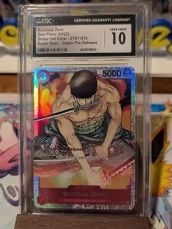 2022 ONE PIECE ST01-013 RORONOA ZORO SUPER PRE-RELEASE CGC 10 GEM MINT - Image 3
