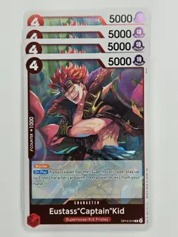 One Piece - 4x OP14-014 EustassCaptainKid - Rare - Image 1