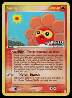 Pokemon Card - Sunny Castform Delta Species 31/113 Rare Reverse Holo Stamped - Image 1