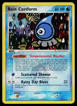 Pokemon Card - Rain Castform Hidden Legends 23/101 Rare Reverse Holo - Image 1