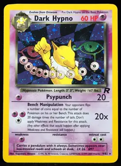 Dark Hypno #9 LP w/ Great Swirl, Faint Crease Pokemon Card - Image 1