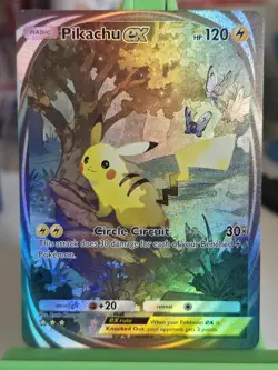 Pikachu Ex Pokemon Pocket TCG 'CUSTOM' Full Art Shiny Textured Fan Made Secret - Image 1