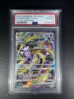 PSA 10 Pokemon TCG Gem Mint JPN Mewtwo VSTAR 221/172 SAR S12a - Image 3