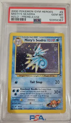 Pokemon Gym Heroes Misty's Seadra Prerelease #9 PSA 10 - Image 1