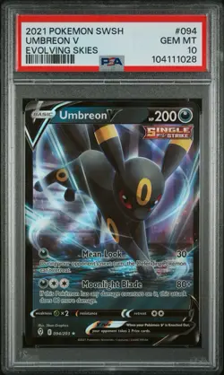2021 Pokemon SWSH Evolving Skies Umbreon V 094/203 PSA 10 Gem Mint - Image 2