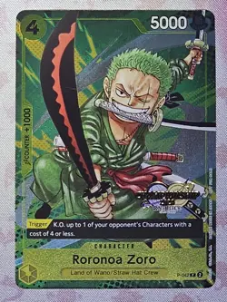 Roronoa Zoro Championship 2024 Stamp P-042 One Piece Promotion Cards Foil - Image 1