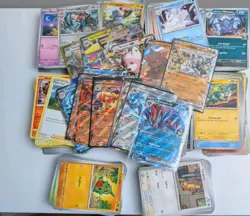 Pokemon Card Lot 100 Official TCG Cards - 5 Holo's - 1 EX GX V MEGA Included - Image 1
