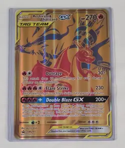 🔥 Pokemon TCG 🔥 Reshiram & Charizard GX Tag Team SM247 Jumbo Promo Card 🚀NM✈ - Image 1