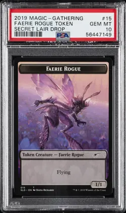 2019 MTG SECRET LAIR DROP BITTERBLOSSOM DREAMS #015 FAERIE ROGUE TOKEN PSA 10 - Image 1