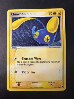 Pokemon - Chinchou 52/115 Reverse Holo Stamped - EX Unseen Forces NM- - Image 1