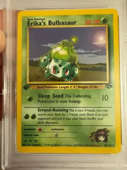 2000 Pokemon - 1st Edition Erika’s Bulbasaur - Gym Challenge 39/132 PSA 9 Mint! - Image 3