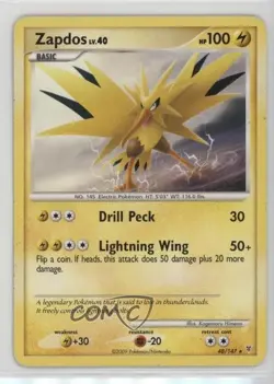 Zapdos Pokemon Platinum Supreme Victors #48 2009 - Image 1