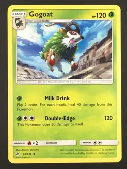 Pokemon TCG Gogoat 10/131 Uncommon Regular SM Forbidden Light NM - Image 1