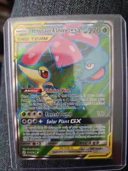 Pokemon Cosmic Eclipse Sun & Moon Full Art NM Venusaur & Snivy GX - 210/236 - Image 1