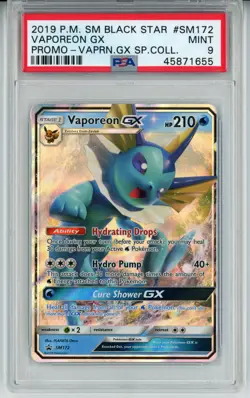2019 POKEMON BLACK STAR PROMO VAPOREON GX #SM172 HOLO PSA 9 MINT #45871655 - Image 1