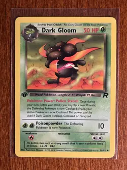 [LP+] 2000 Pokemon Team Rocket Dark Gloom 1st Edition #36/82 Uncommon - Image 1
