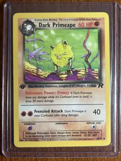 [LP/LP+] 2000 Pokemon Team Rocket Dark Primeape 1st Edition #43/82 Uncommon - Image 1