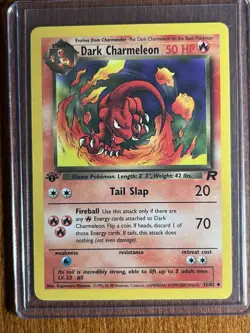 [MP+/LP] 2000 Pokemon Team Rocket Dark Charmeleon 1st Edition #32/82 Uncommon - Image 1