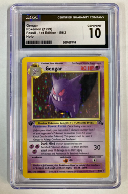 Pokemon Gengar #5 Fossil 1st Edition Holo CGC 10 Gem Mint - Image 1