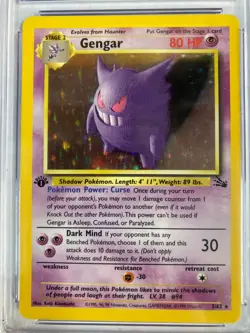 Pokemon Gengar #5 Fossil 1st Edition Holo CGC 10 Gem Mint - Image 3