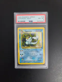 1999 Pokemon Jungle Vaporeon Holo #12/64 PSA 8 - Image 1