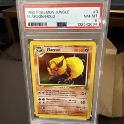 1999 POKEMON JUNGLE #3 FLAREON HOLO PSA 8 NM-MT - Image 1
